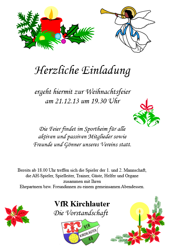 Weihnachtsfeier VfR 2013